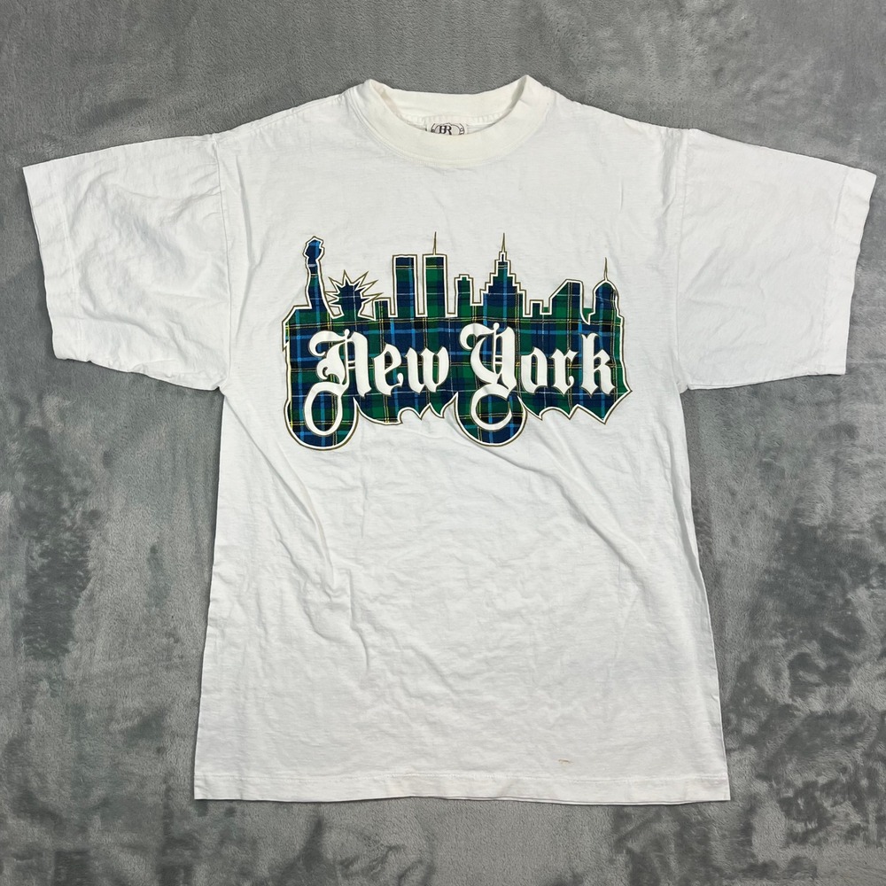 Bright Road Vintage New York Graphic T Shirt Mens M White Single Stitch 90s
